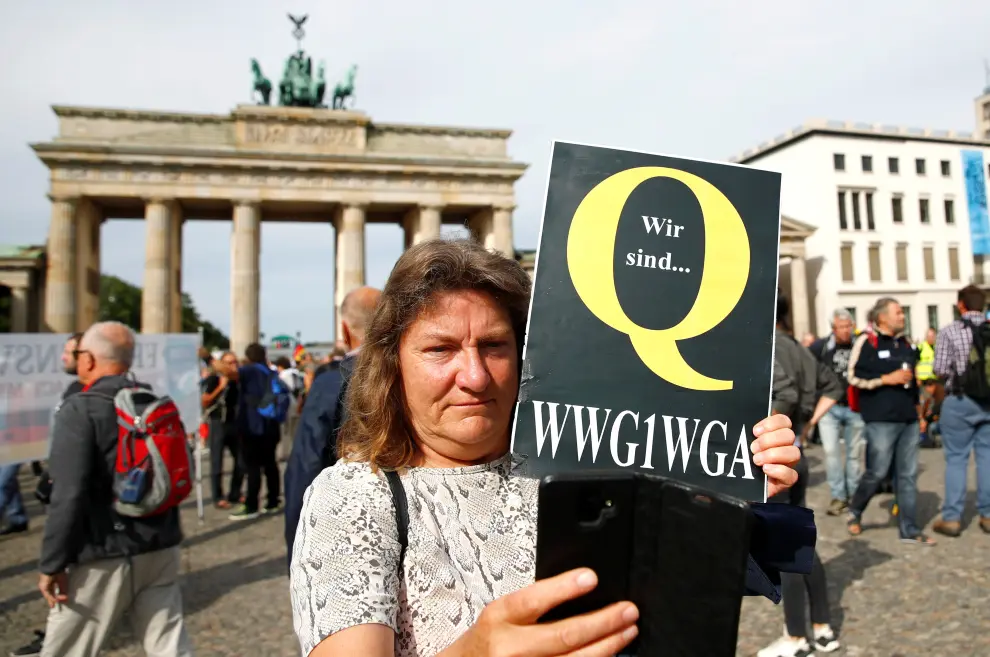 Manifestación de los negacionistas en Berlín