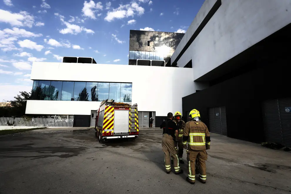 Incendio en la terraza del restaurante Aura de Zaragoza