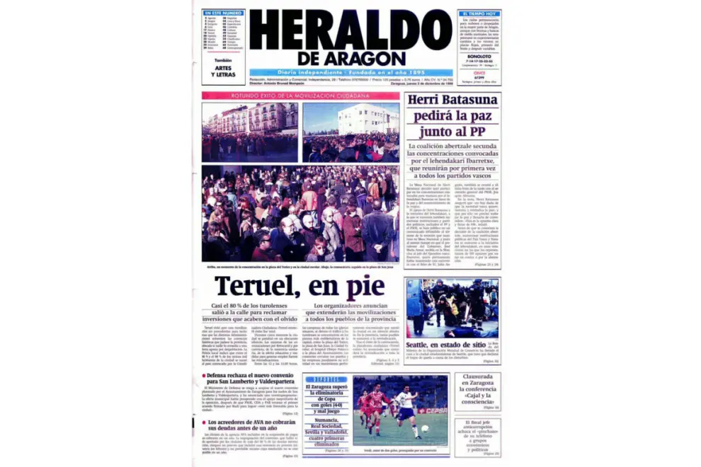 02.12.1999. Manifestación multitudinaria de Teruel Existe