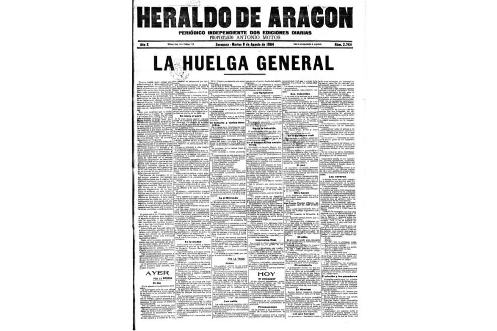 09.08.1904. Primera Huelga General del siglo XX en Zaragoza