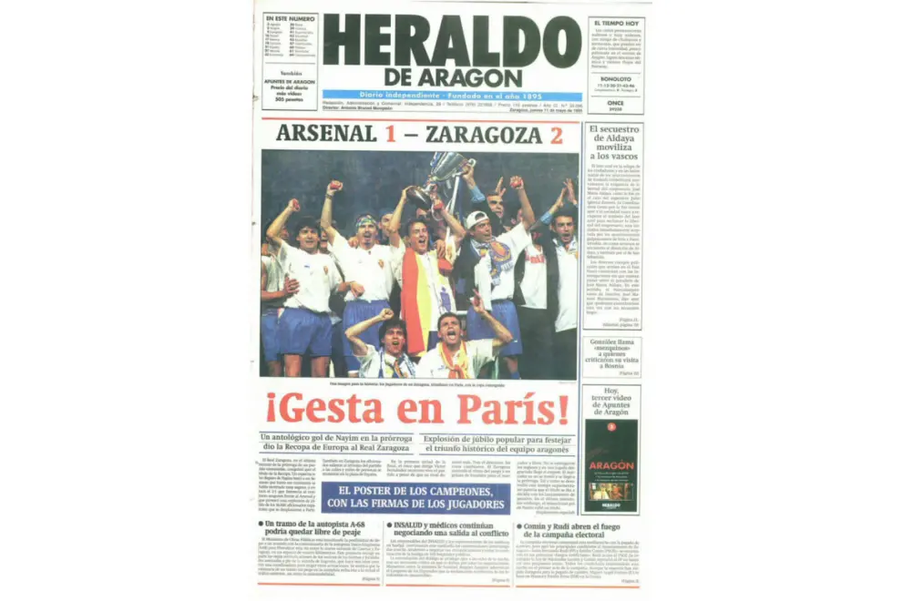 11.05.1995. El Real Zaragoza gana en París la Recopa de Europa
