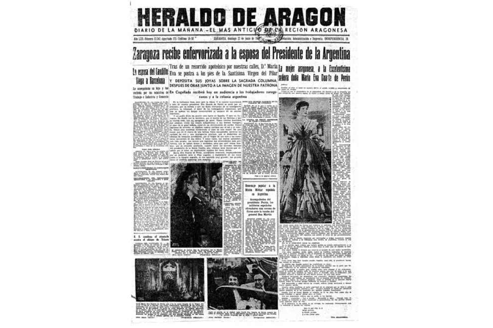 22.06.1947. Visita de Eva Perón a Zaragoza