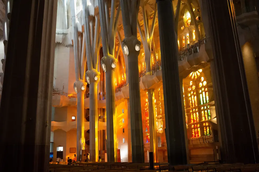 Imágenes del interior de la Sagrada Familia