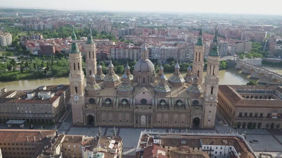 Imágenes de Zaragoza desde un dron de la compañía zaragozana ACG Drone en 2020.
