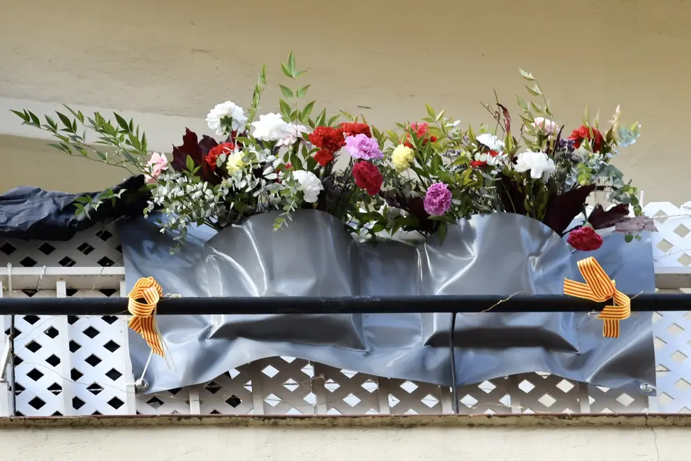 Algunos de las decoraciones florales de los zaragozanos