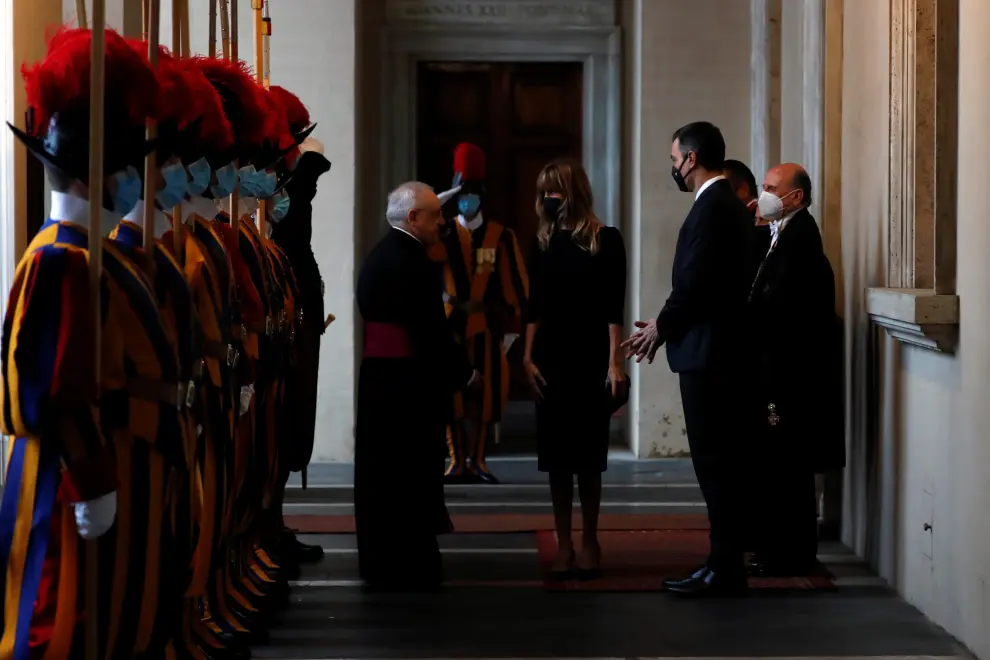Pope Francis meets Spanish Prime Minister Pedro Sanchez at the Vatican