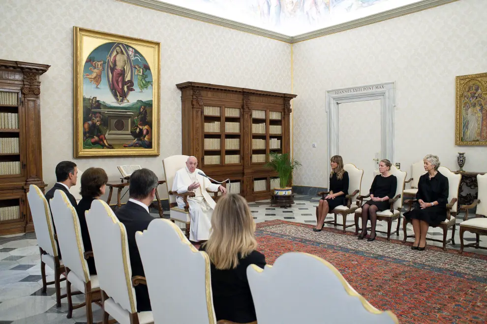 Pope Francis meets Spanish Prime Minister Pedro Sanchez at the Vatican