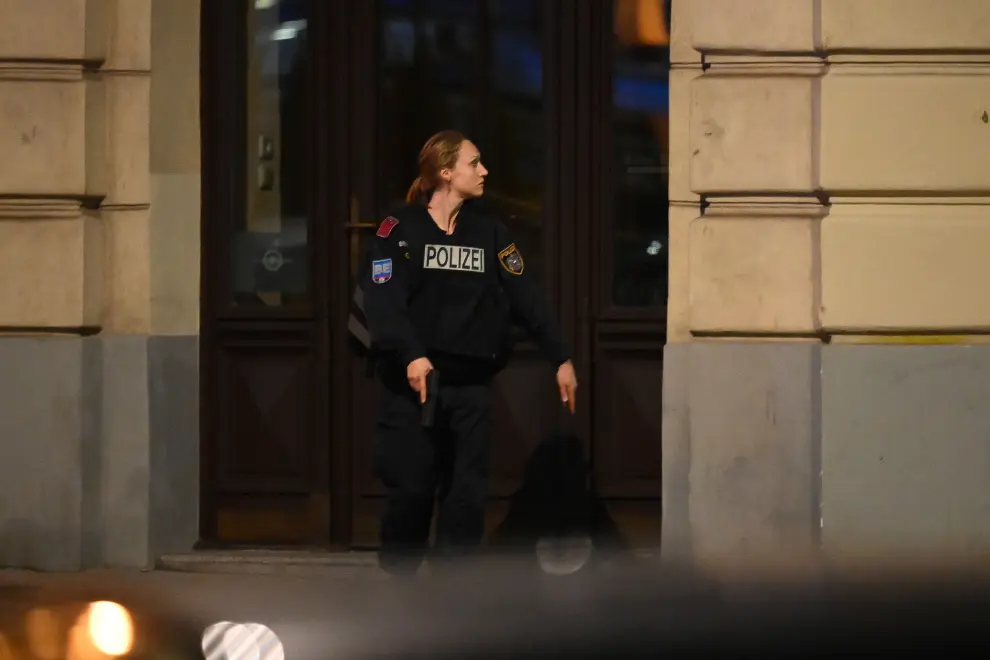 Imágenes del atentado terrorista en Viena.