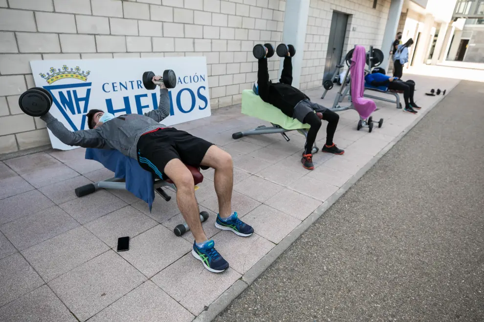 HERALDO .ES. Helios. Los gimnasios sacan su material a la calle./ 17-11-2020 / FOTO: GUILLERMO MESTRE[[[FOTOGRAFOS]]]