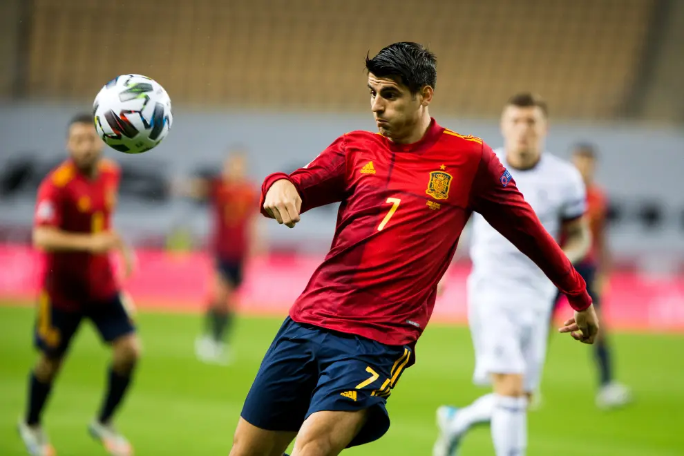 Ferran Torres of Spain during the UEFA Nations league match between Spain and Germany at the la Cartuja Stadium on November 17, 2020 in Sevilla Spain..AFP7 ..17/11/2020 ONLY FOR USE IN SPAIN[[[EP]]] Ferran Torres of Spain during the UEFA Nations league match between Spain and Germany at the la Cartuja Stadium on November 17, 2020 in Sevilla Spain