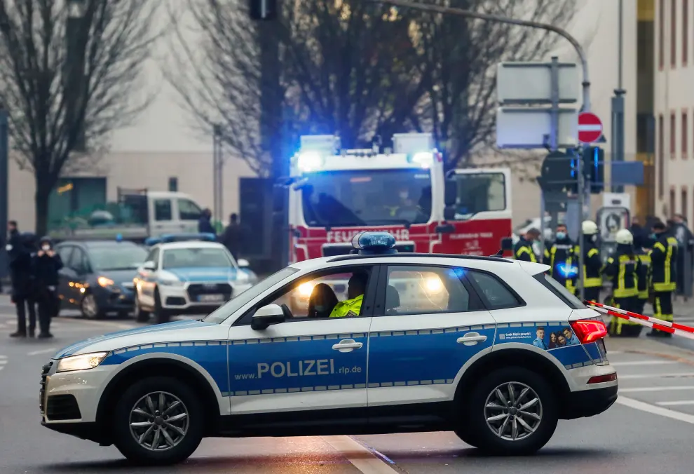 Emergency vehicles are seen at the city center, where a car crashed into pedestrians in Trier, Germany, December 1, 2020, in this still image obtained from a social media video.  NEWSTR.DE/via REUTERS THIS IMAGE HAS BEEN SUPPLIED BY A THIRD PARTY. MANDATORY CREDIT. NO RESALES. NO ARCHIVES.[[[REUTERS VOCENTO]]] GERMANY-CRIME/CRASH