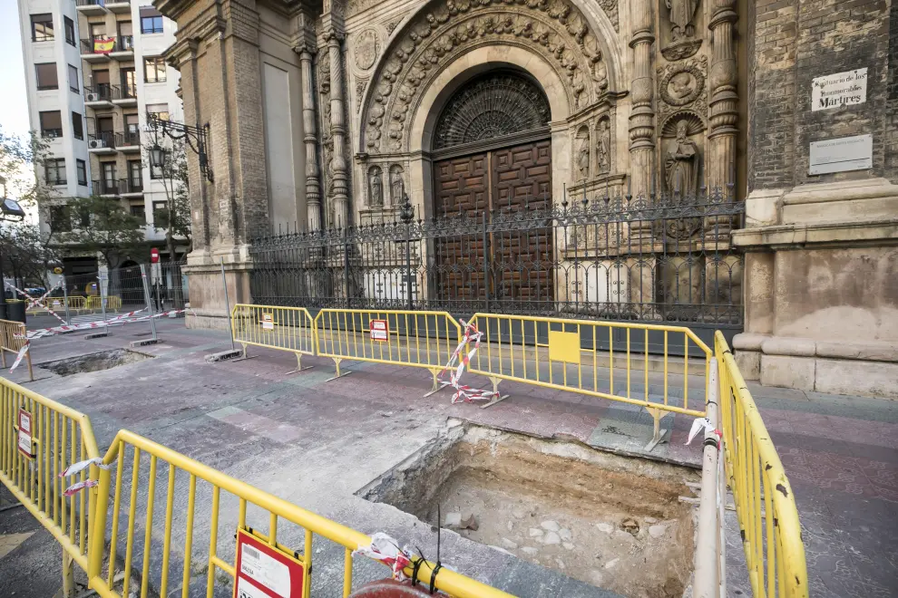 La Zaragoza de los Sitios sale a la luz en las obras de la plaza de Santa Engracia