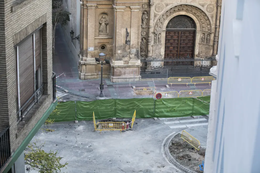La Zaragoza de los Sitios sale a la luz en las obras de la plaza de Santa Engracia