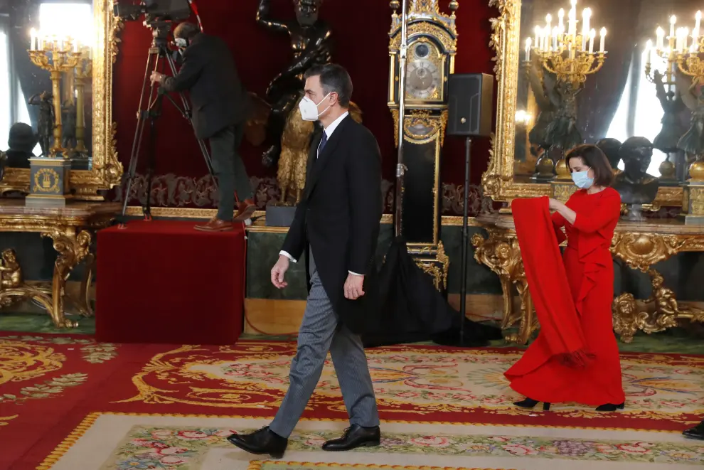 El Rey Felipe VI y la Reina Letizia en la Pascua Militar, a 6 de enero de 2021...CASA REAL..06/01/2021[[[EP]]] El Rey Felipe VI y la Reina Letizia en la Pascua Militar, a 6 de enero de 2021.