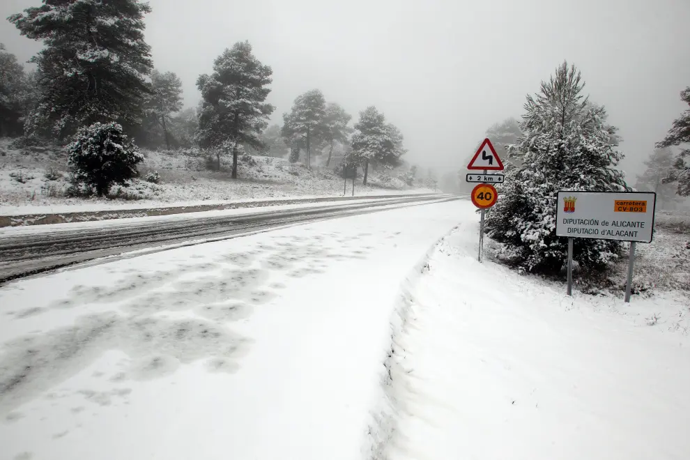 Alicante tampoco se salva de las nevadas