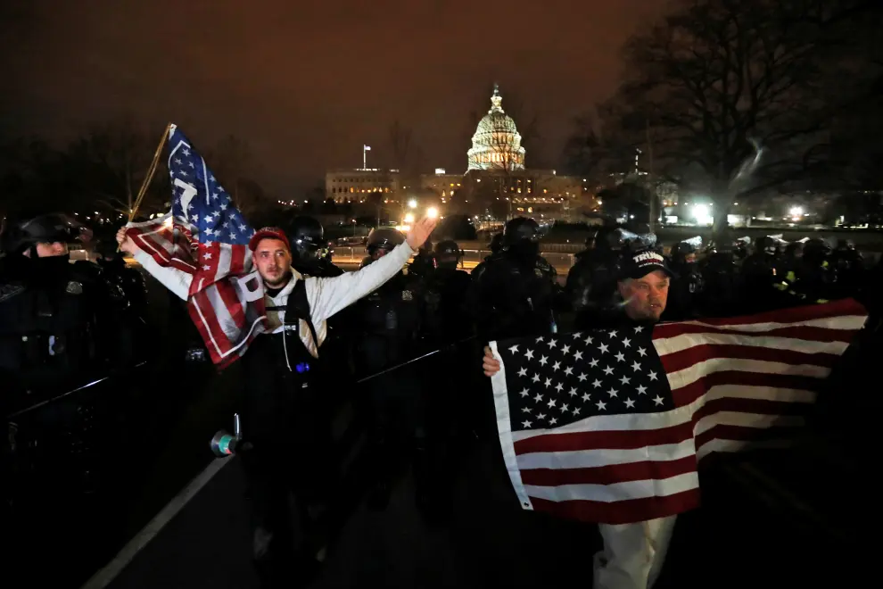 Supporters of U.S. President Donald Trump gather in Washington