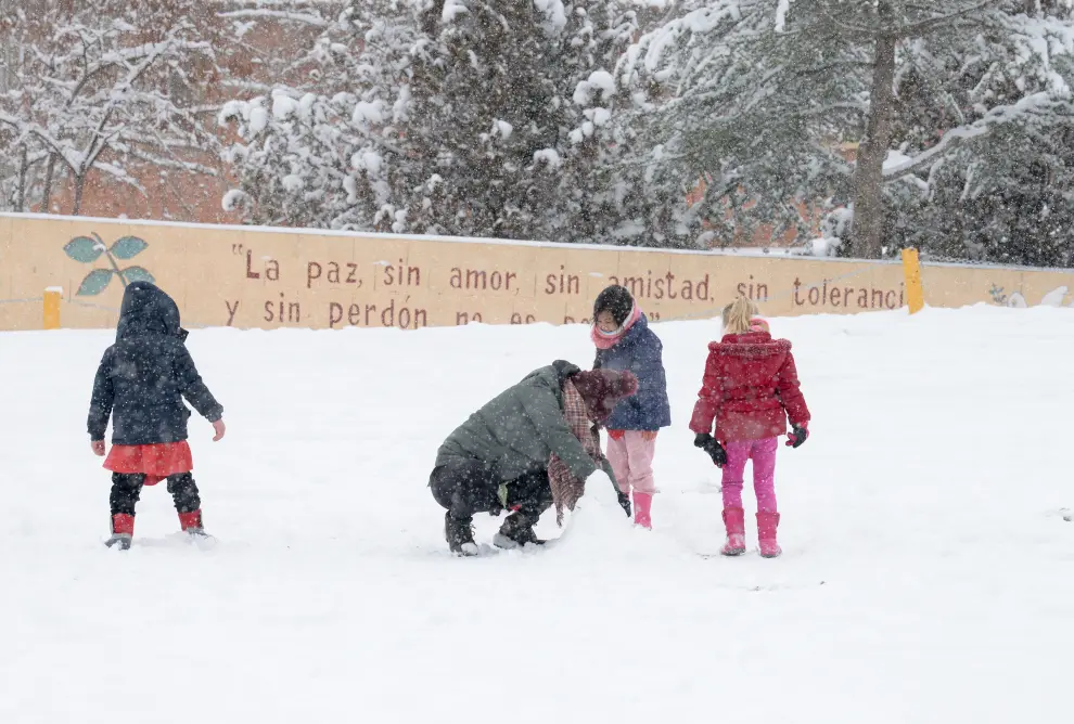 La nieve de Filomena tiñe de blanco la provincia de Teruel