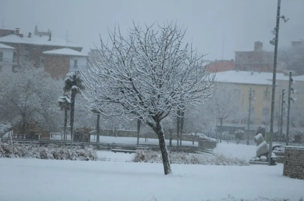 Nieve en el corazón de Huesca