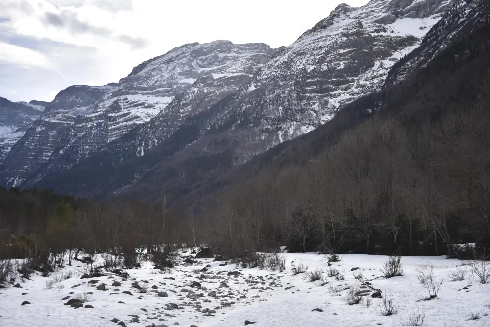 El Valle de Pineta, nevado.