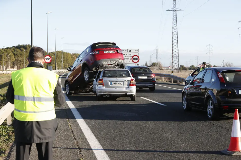 Accidente de tráfico en la salida de Zaragoza hacia Huesca