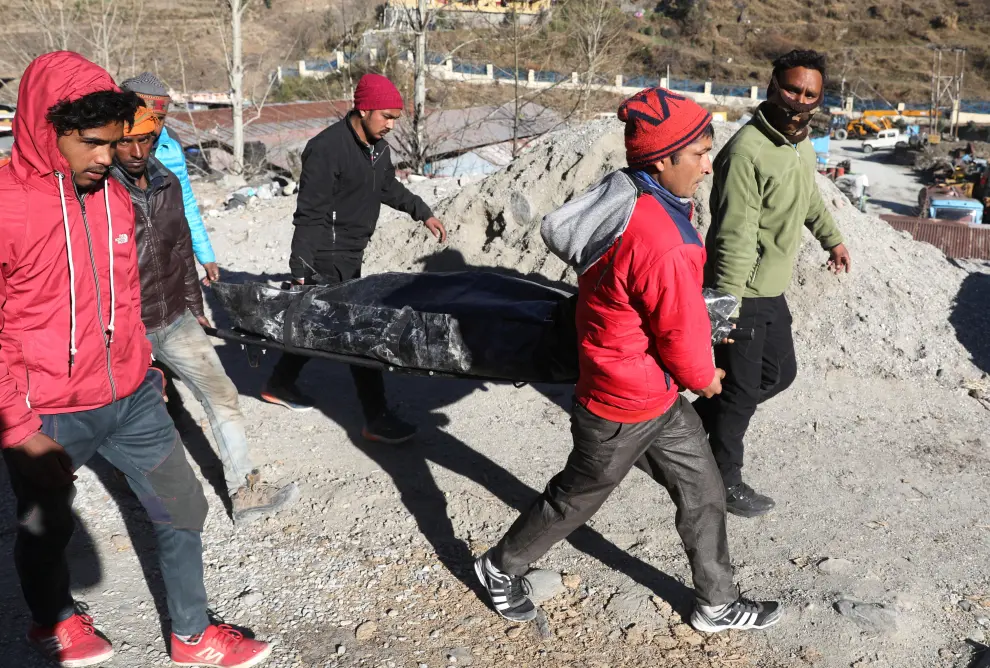 Glacier burst aftermath in Uttarakhand, India