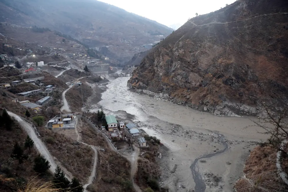 Glacier burst aftermath in Uttarakhand, India