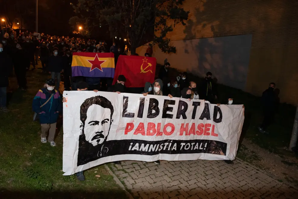 Protesta por el encarcelamiento del rapero Pablo Hásel en Zaragoza