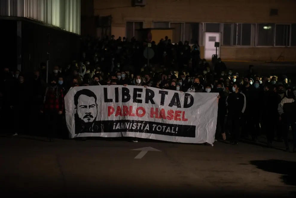 Protesta por el encarcelamiento del rapero Pablo Hásel en Zaragoza