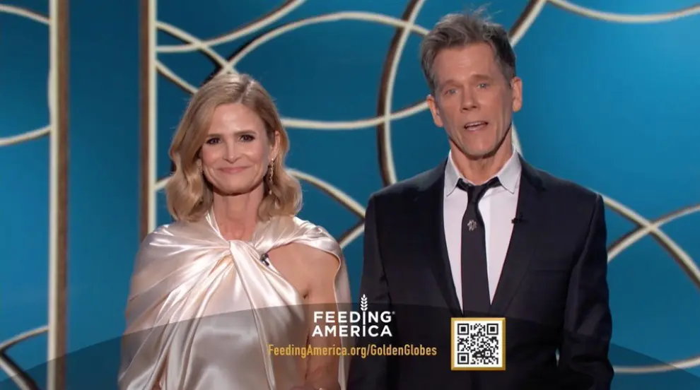 Kyra Sedgwick and Kevin Bacon in this handout photo from the 78th Annual Golden Globe Awards in Beverly Hills, California, U.S., February 28, 2021. Rich Polk/NBC Handout via REUTERS ATTENTION EDITORS - THIS IMAGE HAS BEEN SUPPLIED BY A THIRD PARTY. NO RESALES. NO ARCHIVES.[[[REUTERS VOCENTO]]] AWARDS-GOLDENGLOBES/