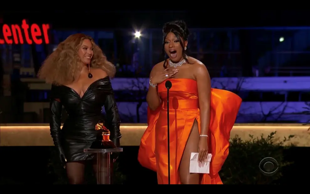 Cardi B performs in this screen grab taken from video of the 63rd Annual Grammy Awards in Los Angeles, California, U.S., March 14, 2021. CBS/Handout via REUTERS - ATTENTION EDITORS - THIS IMAGE HAS BEEN SUPPLIED BY A THIRD PARTY. NO ARCHIVES, NO SALES, MANDATORY CREDIT, NO NEW USES AFTER 0400 GMT 17/3/2021, NO BROADCAST USE, USE FOR GRAMMY RELATED COVERAGE ONLY[[[REUTERS VOCENTO]]] AWARDS-GRAMMYS/