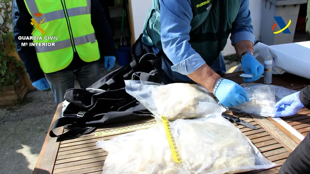 La Guardia Civil interviene 36 kilos de metanfetamina con destino María de Huerva.