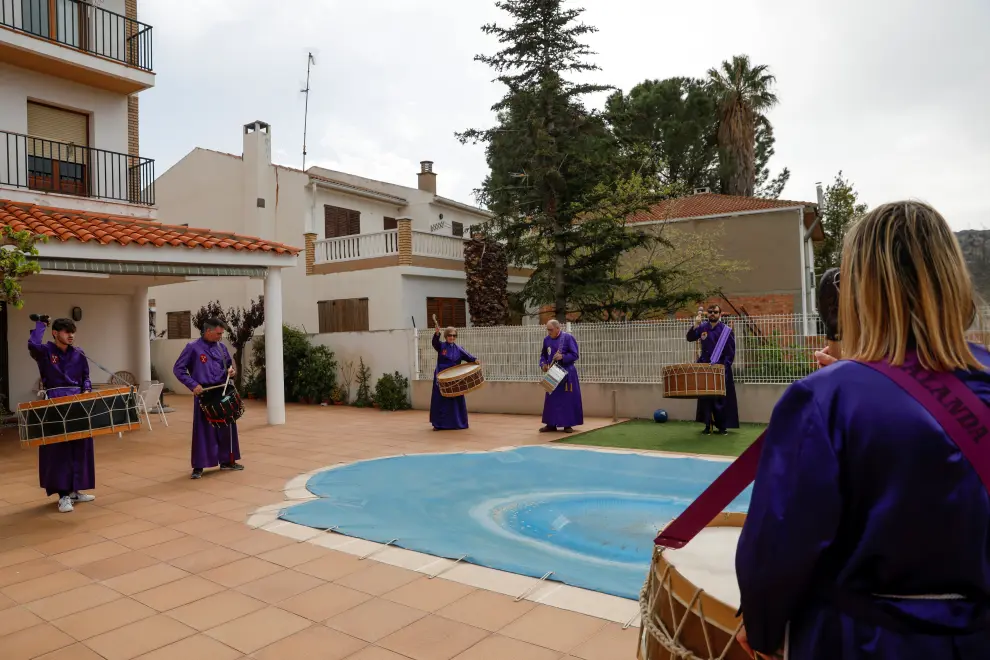 Residents perform traditional Good Friday drum concert amid COVID-19 restrictions in Calanda
