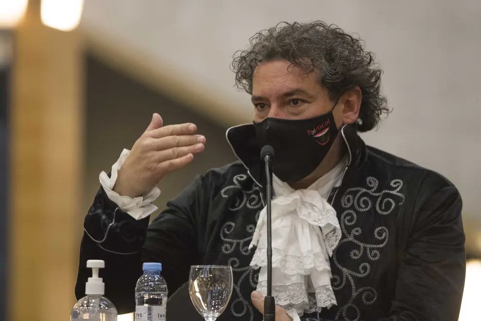 Presentación del nuevo espectáculo musical de BVocal sobre Goya, que se estrenará el día 23 de abril en una única función en la sala Mozart del Auditorio de Zaragoza.