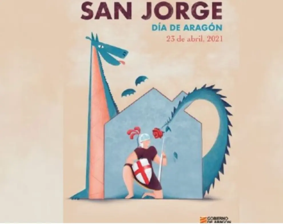 'San Jorge lucha desde casa' gana el concurso del cartel para el Día de Aragón 2021