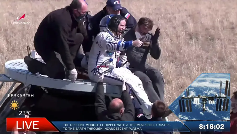 Soyuz MS-17 space capsule lands near Zhezkazgan