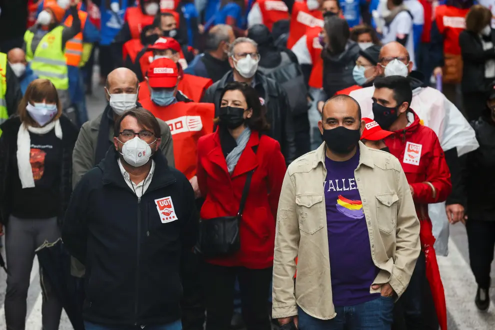 Ambiente en la manifestación de este 1 de Mayo en Barcelona