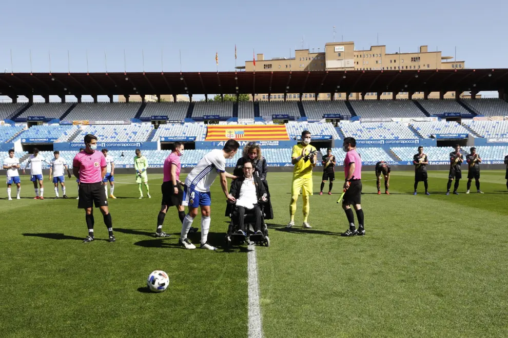 La afición vuelve a la Romareda para ver el Deportivo Aragón-Barbastro, el primer partido con público tras el cierre por la pandemia.