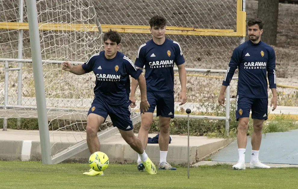 Entrenamiento del Real Zaragoza en la Ciudad Deportiva para preparar el partido contra Las Palmas