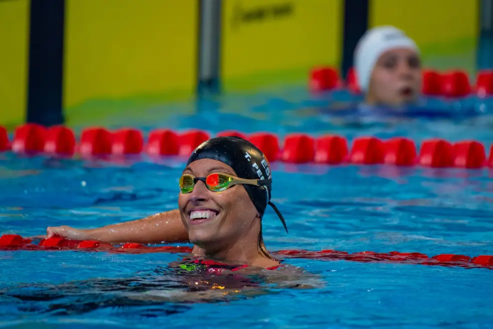 Teresa Perales, sonriente en la piscina de Funchal.
