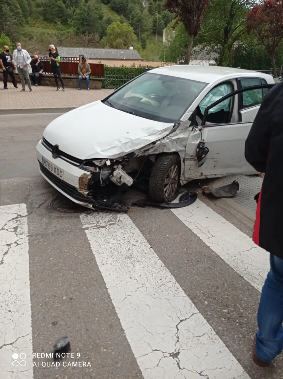 Accidente en la calle Serablo de Sabiñánigo.
