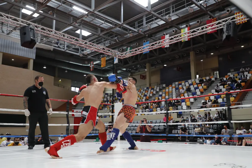 Primera velada de boxeo tras la pandemia de covid-19 en el Pabellón Siglo XXI de Zaragoza.