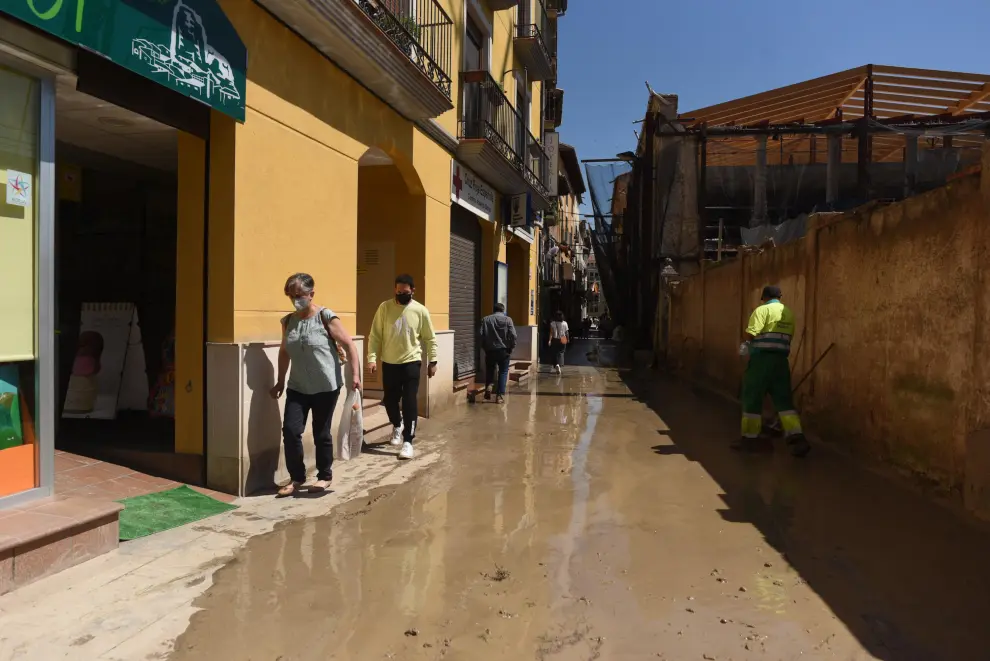 La tormenta de Borja provoca daños en edificios municipales y en huertos: "No he visto nunca una granizada así"