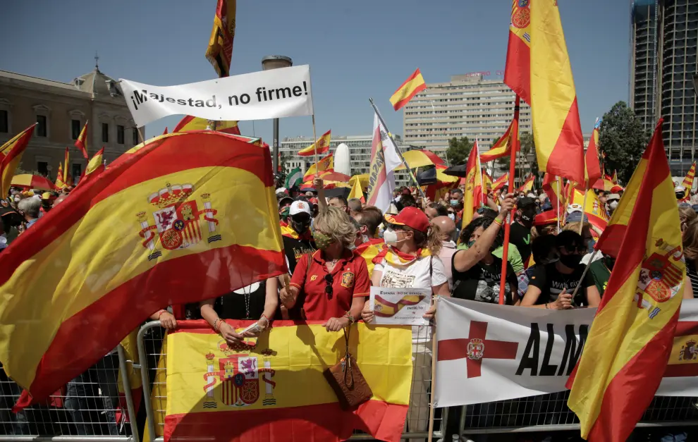 Demonstration against Spanish government's plan to pardon Catalan politicians, in Madrid