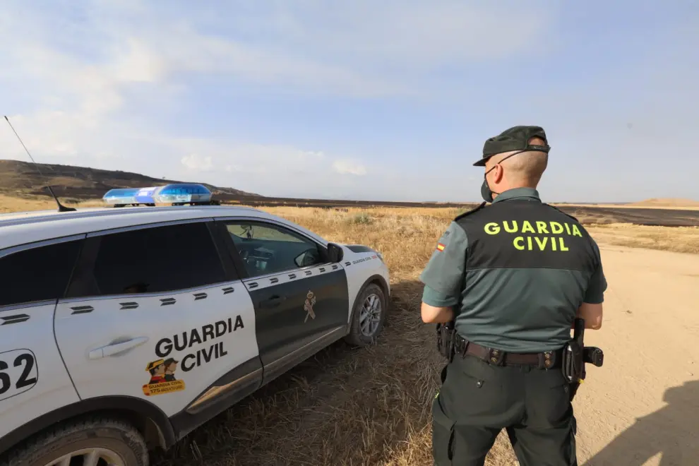 El primer gran incendio de la temporada en Aragón ha quemado unas 50 hectáreas de cereal cerca de Almudévar.