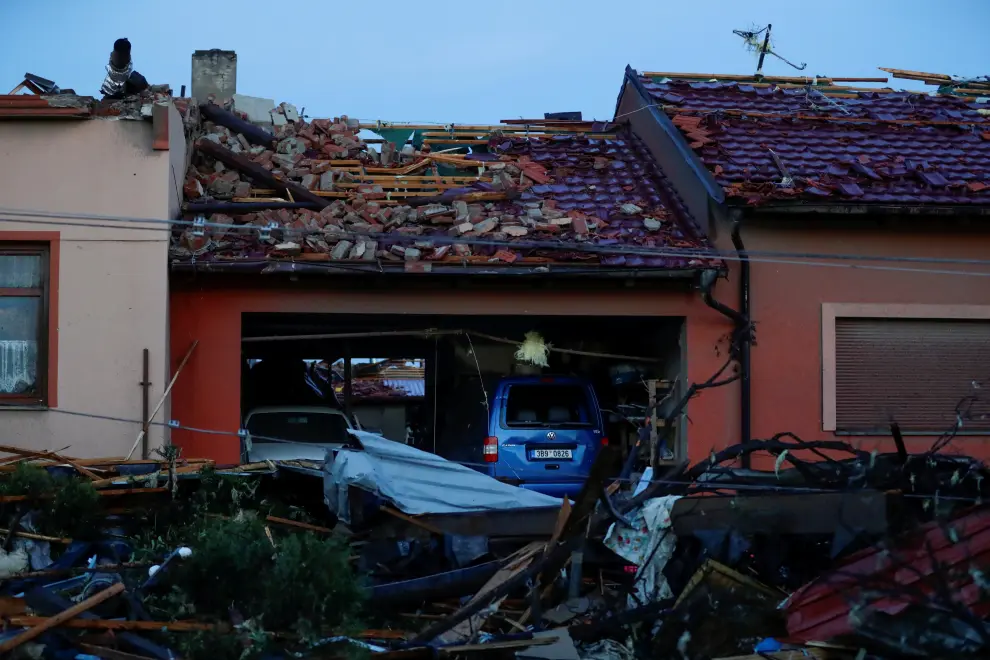 View of the damage caused by a rare tornado that struck and destroyed parts of some towns are seen in the village of Moravska Nova Ves, Czech Republic, June 25, 2021. REUTERS/David W Cerny[[[REUTERS VOCENTO]]] CZECH-WEATHER/TORNADO
