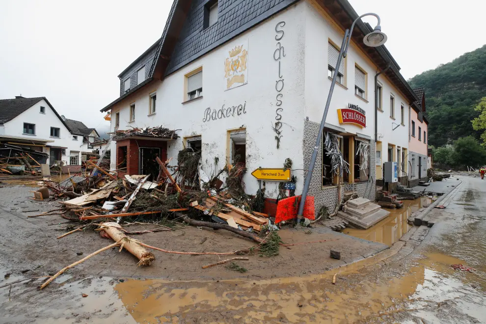 A general view of a flood-affected area following heavy rainfalls in Schuld, Germany, July 15, 2021. REUTERS/Wolfgang Rattay[[[REUTERS VOCENTO]]] EUROPE-WEATHER/GERMANY