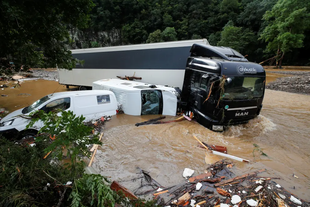 A general view of a flood-affected area following heavy rainfalls in Schuld, Germany, July 15, 2021. REUTERS/Wolfgang Rattay[[[REUTERS VOCENTO]]] EUROPE-WEATHER/GERMANY