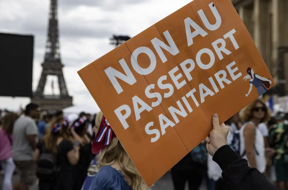 Anti Sanitary pass demonstration in Paris