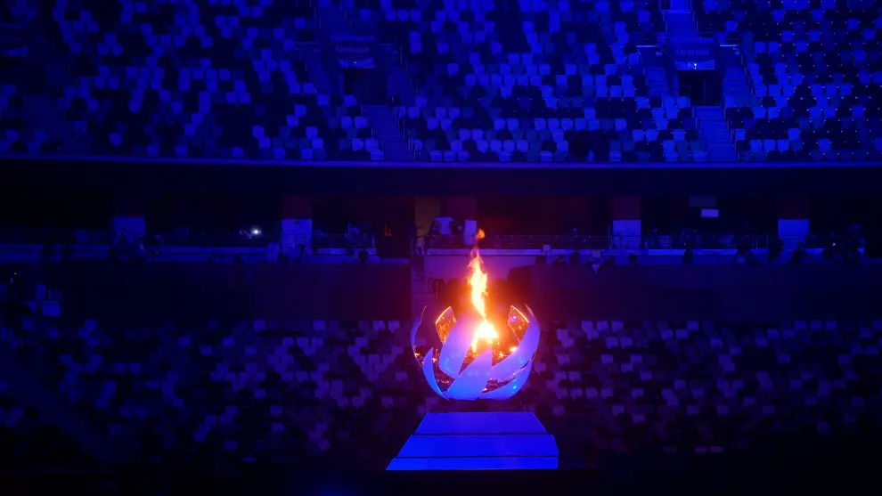 Tokyo 2020 Olympics - The Tokyo 2020 Olympics Closing Ceremony - Olympic Stadium, Tokyo, Japan - August 8, 2021. General view inside the stadium during the closing ceremony REUTERS/Toby Melville[[[REUTERS VOCENTO]]] OLYMPICS-2020-CEREMONY/CLOSING