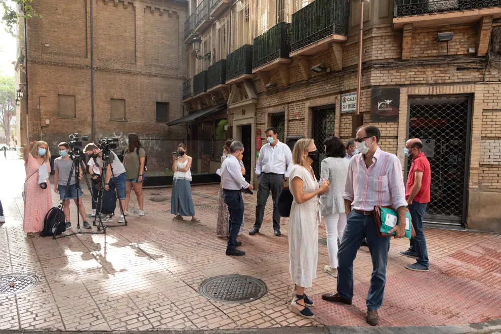 Presentación de la reforma de la calle de San Miguel, en Zaragoza.